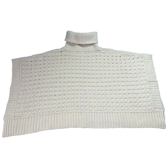 Margaret O'leary Poncho Shrug Womens Size 1 Knit Turtle Neck Lambswool Blend - Picture 1 of 7